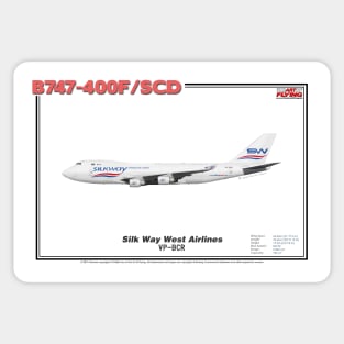 Boeing B747-400F/SCD - Silk Way West Airlines (Art Print) Sticker